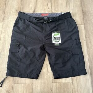 PLUGG Men's Belted Cargo Shorts  Black Size 46 Pockets‎ NWT